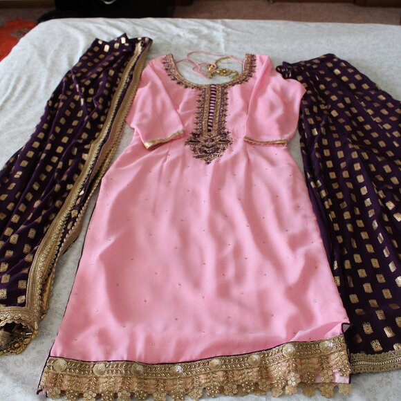 Pink & Purple Sharara - Picture 1 of 4